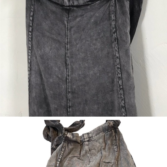 CHASER Fringe Hem Overalls Black Cloud - Picture 5 of 6